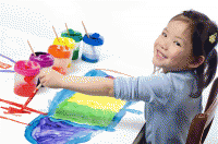 Preschool Girl Painting